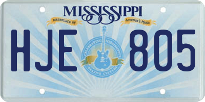 MS license plate HJE805