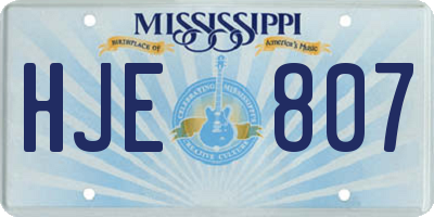 MS license plate HJE807