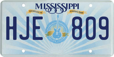 MS license plate HJE809