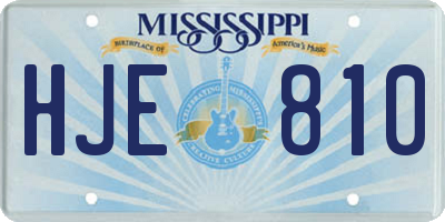 MS license plate HJE810