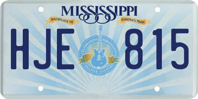 MS license plate HJE815