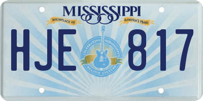 MS license plate HJE817