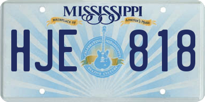 MS license plate HJE818