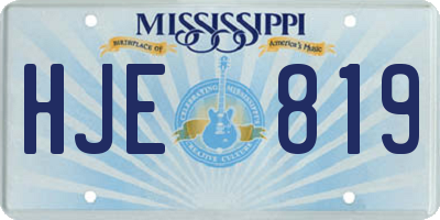 MS license plate HJE819