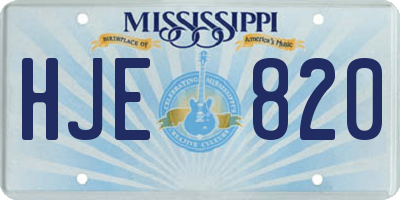 MS license plate HJE820