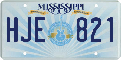 MS license plate HJE821
