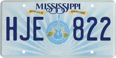 MS license plate HJE822