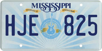 MS license plate HJE825