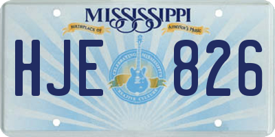 MS license plate HJE826