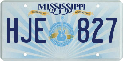 MS license plate HJE827