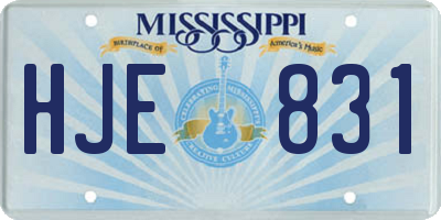 MS license plate HJE831