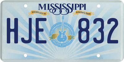 MS license plate HJE832