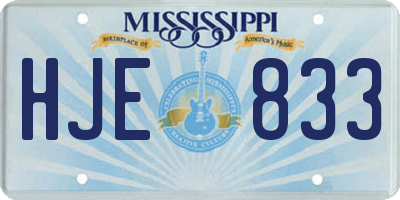 MS license plate HJE833