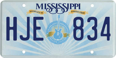 MS license plate HJE834