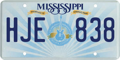 MS license plate HJE838