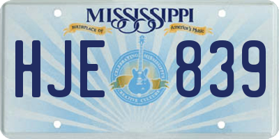 MS license plate HJE839