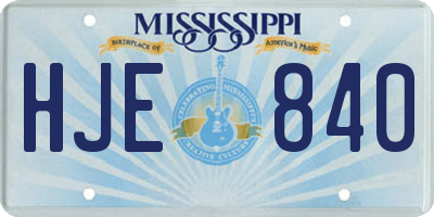 MS license plate HJE840