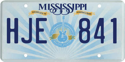 MS license plate HJE841