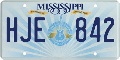 MS license plate HJE842