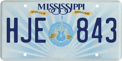 MS license plate HJE843