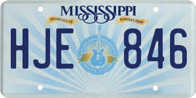 MS license plate HJE846
