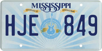 MS license plate HJE849