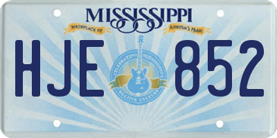 MS license plate HJE852
