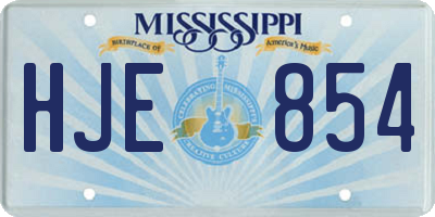 MS license plate HJE854