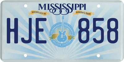 MS license plate HJE858
