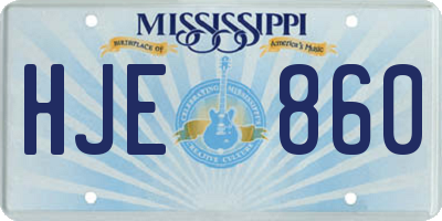 MS license plate HJE860