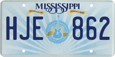 MS license plate HJE862
