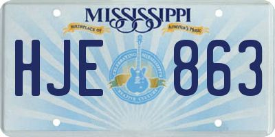 MS license plate HJE863