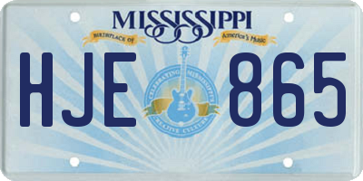 MS license plate HJE865