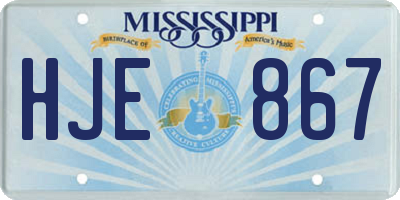 MS license plate HJE867