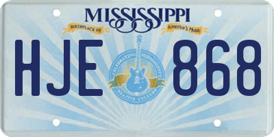MS license plate HJE868