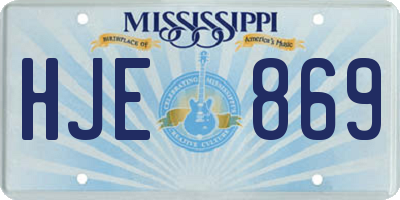 MS license plate HJE869