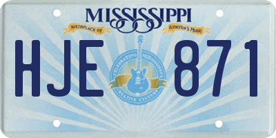 MS license plate HJE871