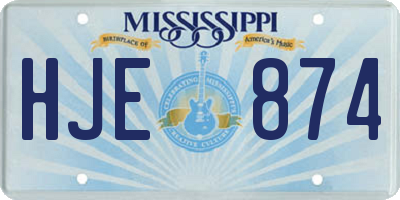 MS license plate HJE874