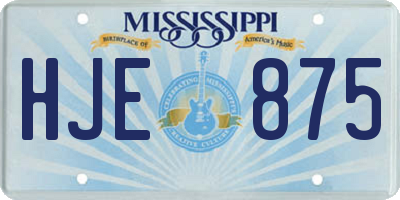 MS license plate HJE875