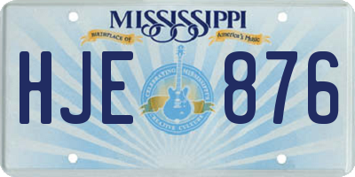MS license plate HJE876