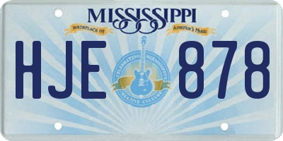 MS license plate HJE878