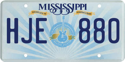 MS license plate HJE880