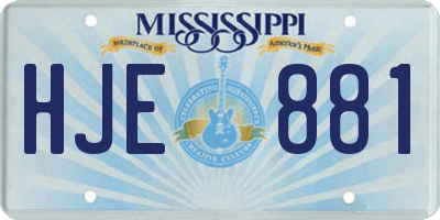MS license plate HJE881