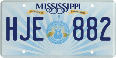 MS license plate HJE882