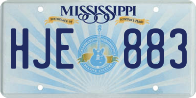 MS license plate HJE883