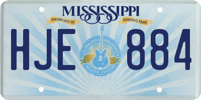 MS license plate HJE884