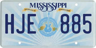 MS license plate HJE885