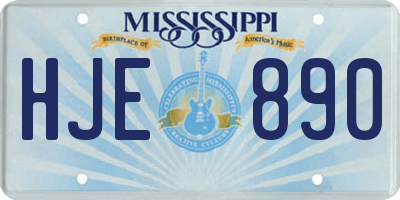 MS license plate HJE890