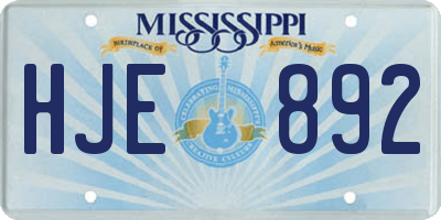 MS license plate HJE892