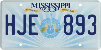 MS license plate HJE893